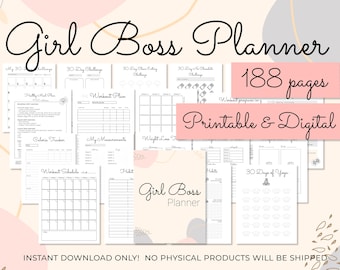 Girl Boss Planner That Girl Planner Self Improvement Planner Success Planner printable Goodnotes planner Business planner Digital Planner