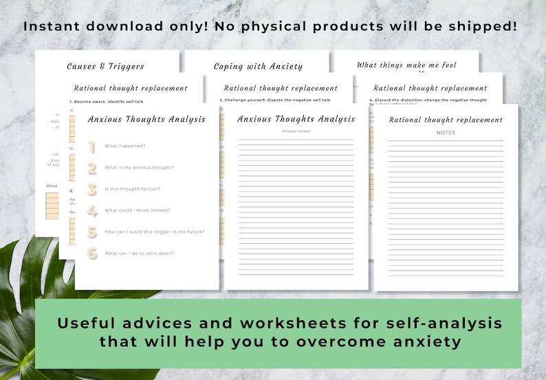 ADHD therapy journal ADHD ANXIETY workbook adhd planner Anxiety Therapy workbook
