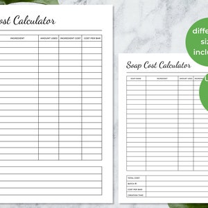 Soap Making Cost Calculator, Soap Maker Kit, Small Business Planner - Etsy