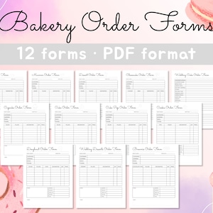 Bakery Order Form Bundle: Cake, Macaron, Cookie (Digital Download)