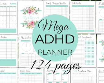 ADHD Planner Adult, ADHD Productivity, ADHD planner bundle for adults, Adhd organization, instant download only