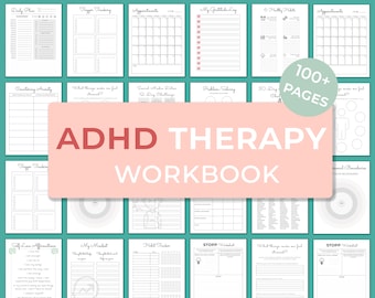 ADHD Mental Health Journal, ADHD planner, ADHD therapy worksheets, Executive Function Planner