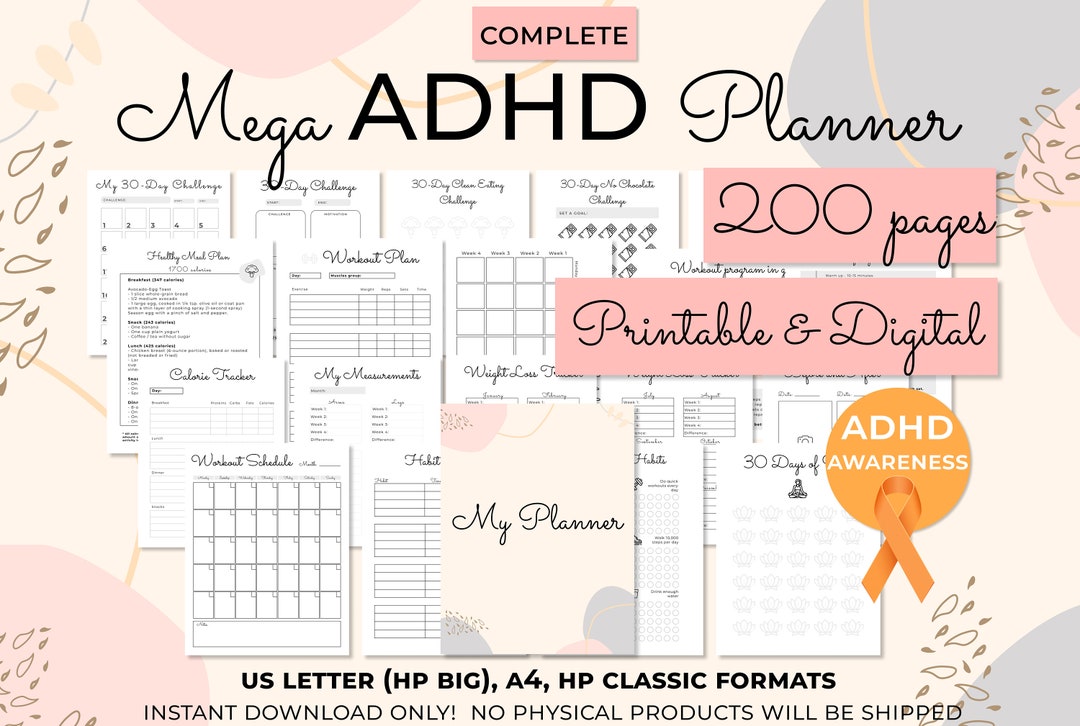 ADHD Planner Adults ADHD Planner For Work ADHD Organization Etsy 