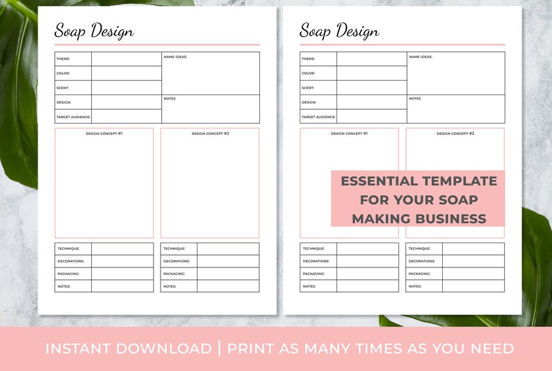 Soap Design Sheet Printable Soap Recipe Sheet Soap | Etsy
