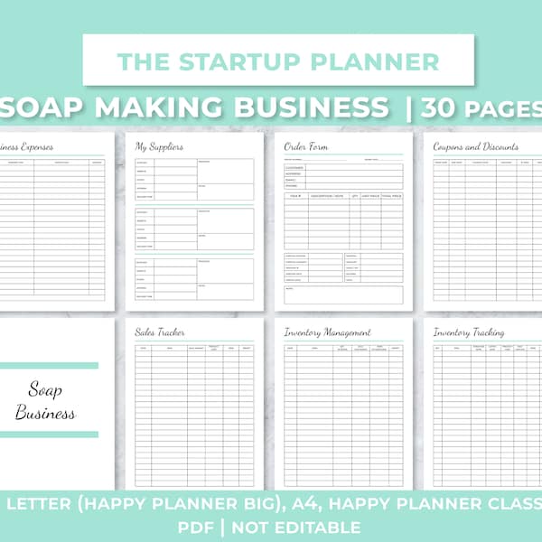 Soap Business Planner, Soap Making Business Kit, Soap Order Form, Soap Production Planner, Small Business Planner Bundle