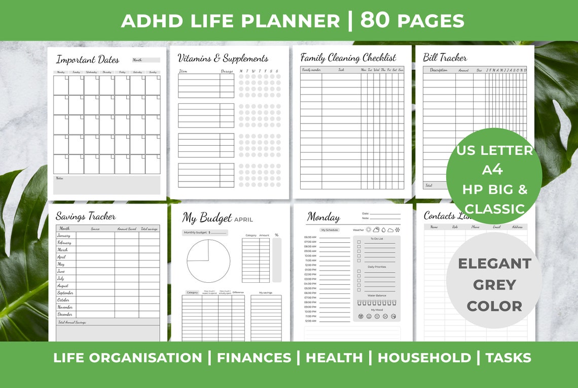 Ultimate ADHD Planner Adult ADD ADHD planner bundle for Etsy
