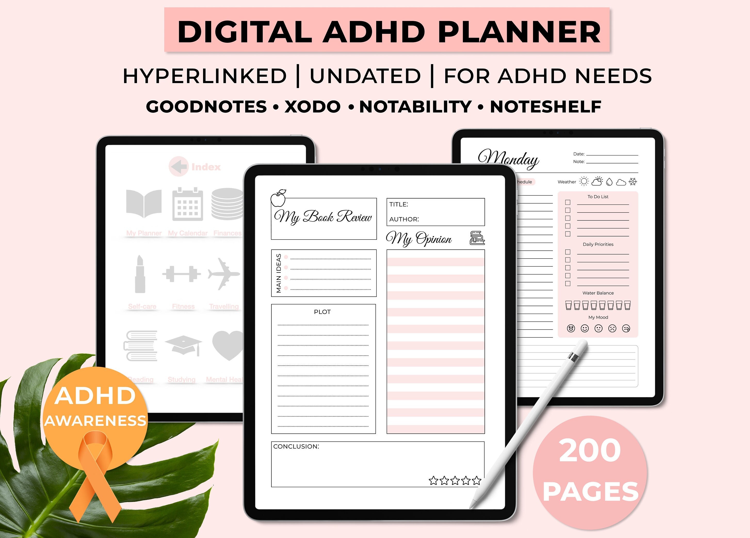ADHD Digital Planner For Goodnotes And Notability ADHD Etsy Ireland