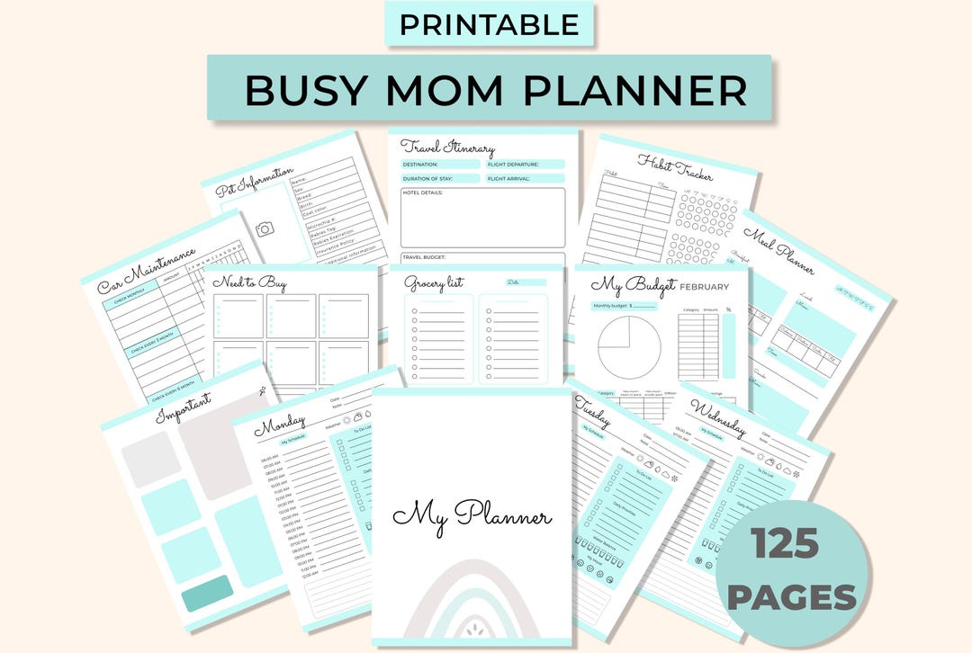 Busy Mom Planner, Home Management Planner, Ultimate Life Planner Bundle ...