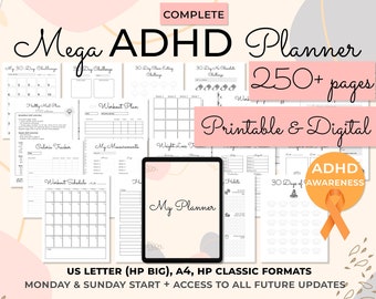 ADHD planner Adults, ADHD planner for work, ADHD organization, adhd journal