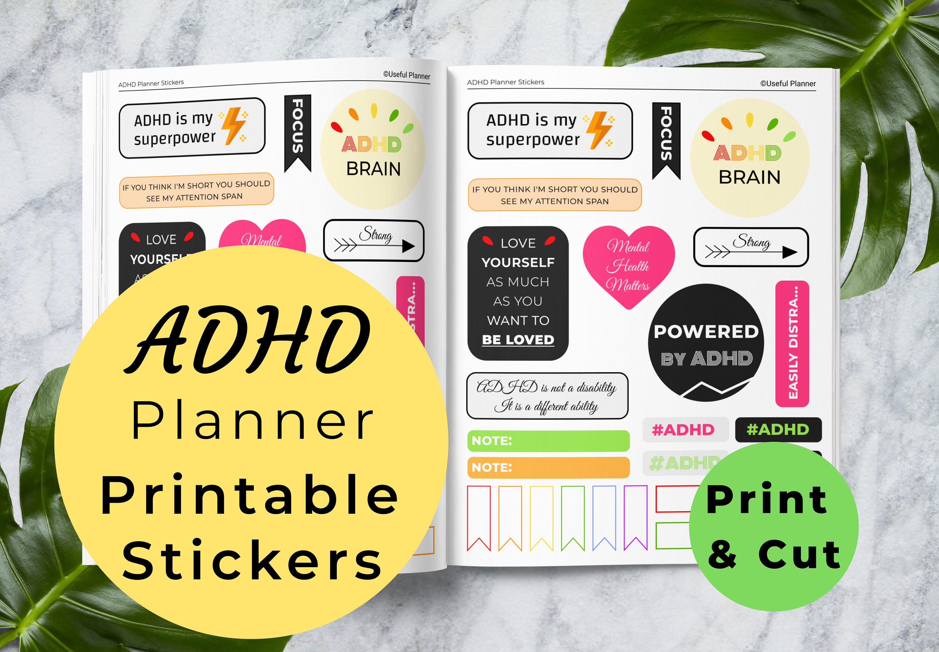 ADHD planner printable stickers ADHD adult add adhd Etsy