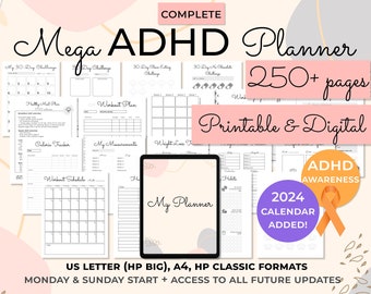 ADHD planner Adults, ADHD planner for work, ADHD organization, adhd journal