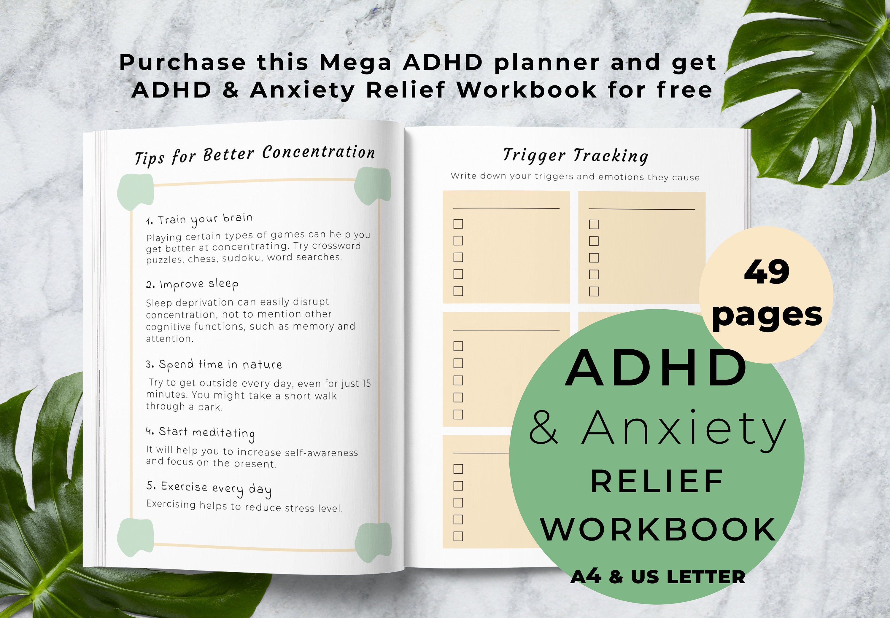 ADHD Planner Adult ADD ADHD planner bundle for adults Etsy