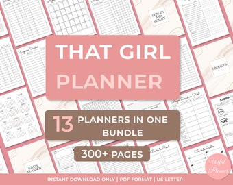 THAT Girl Planner Girl Boss Planner Bundle Goal Planner Success Planner Undated yearly planner Busy Mom Elegant Journal