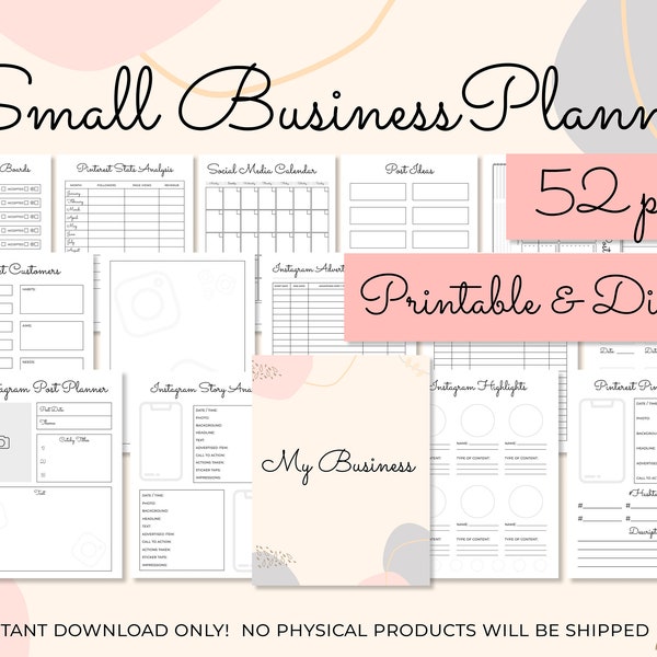 Business planner binder, Small Business Planner Bundle, Craft Business Planner, Girl Boss Business printable