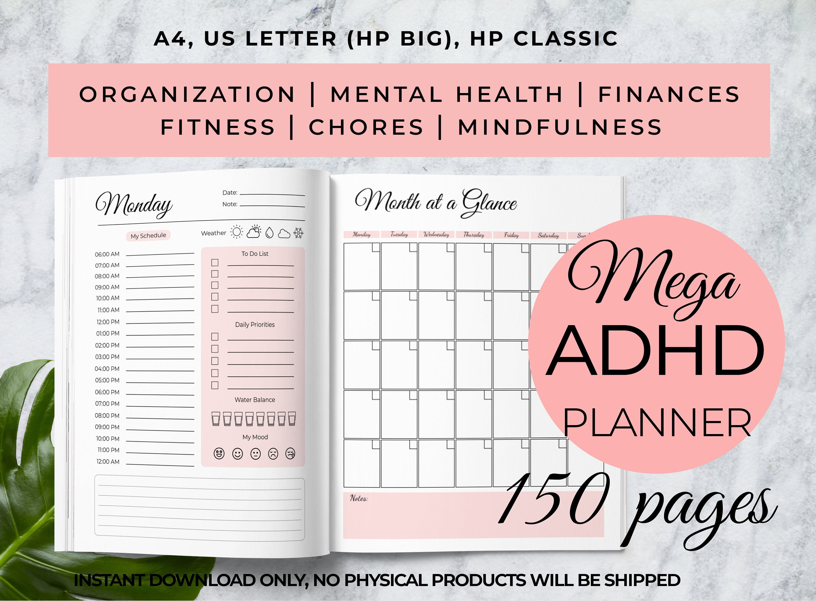 ADHD Planner Adult ADHD Productivity planner ADHD planner Etsy