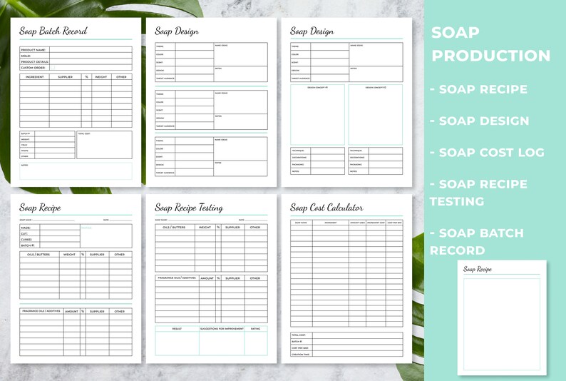 Soap Business Planner Soap Making Business Kit Soap Order Etsy