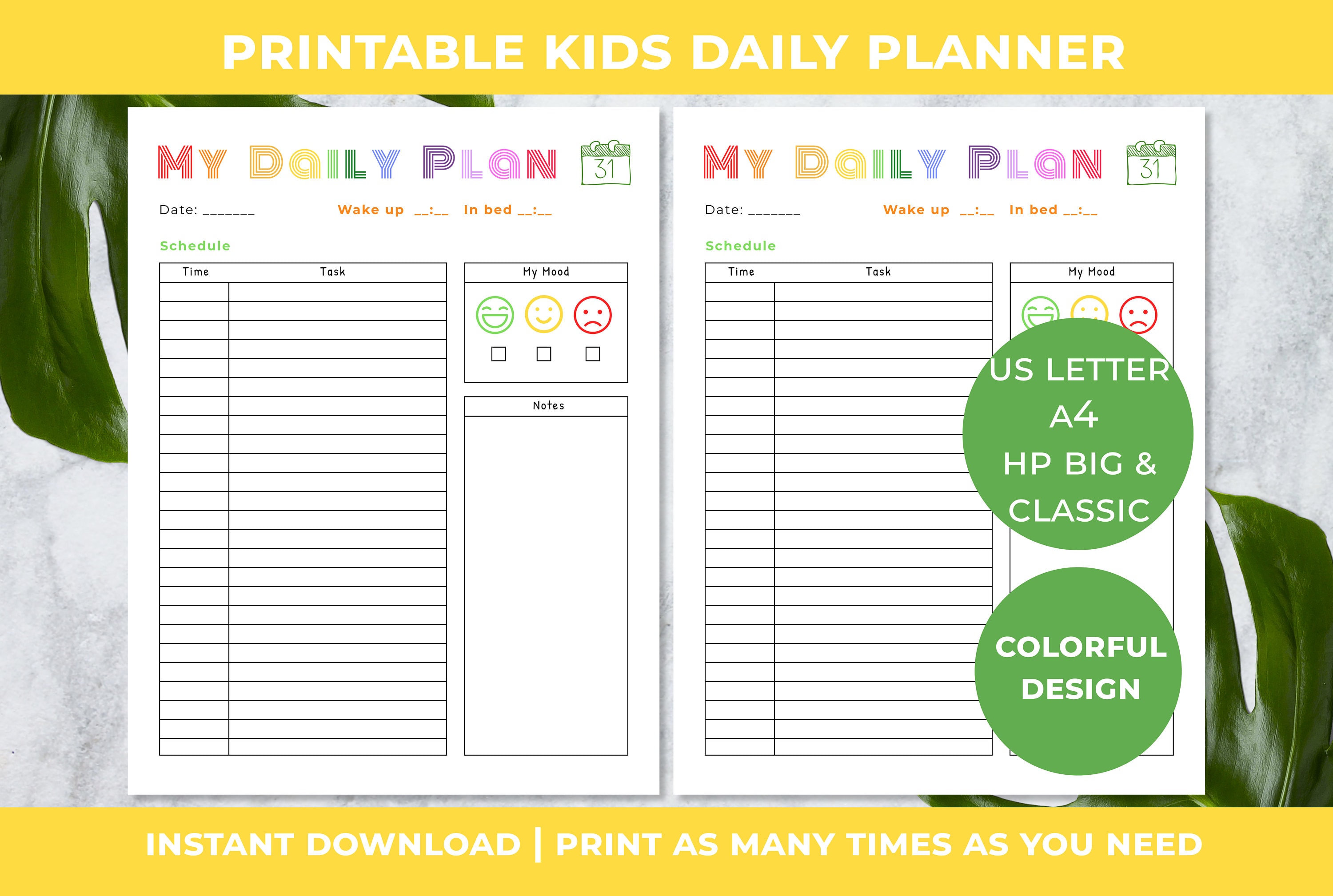Daily Planner for Kids School Planner for Kids Daily Agenda Etsy Nederland
