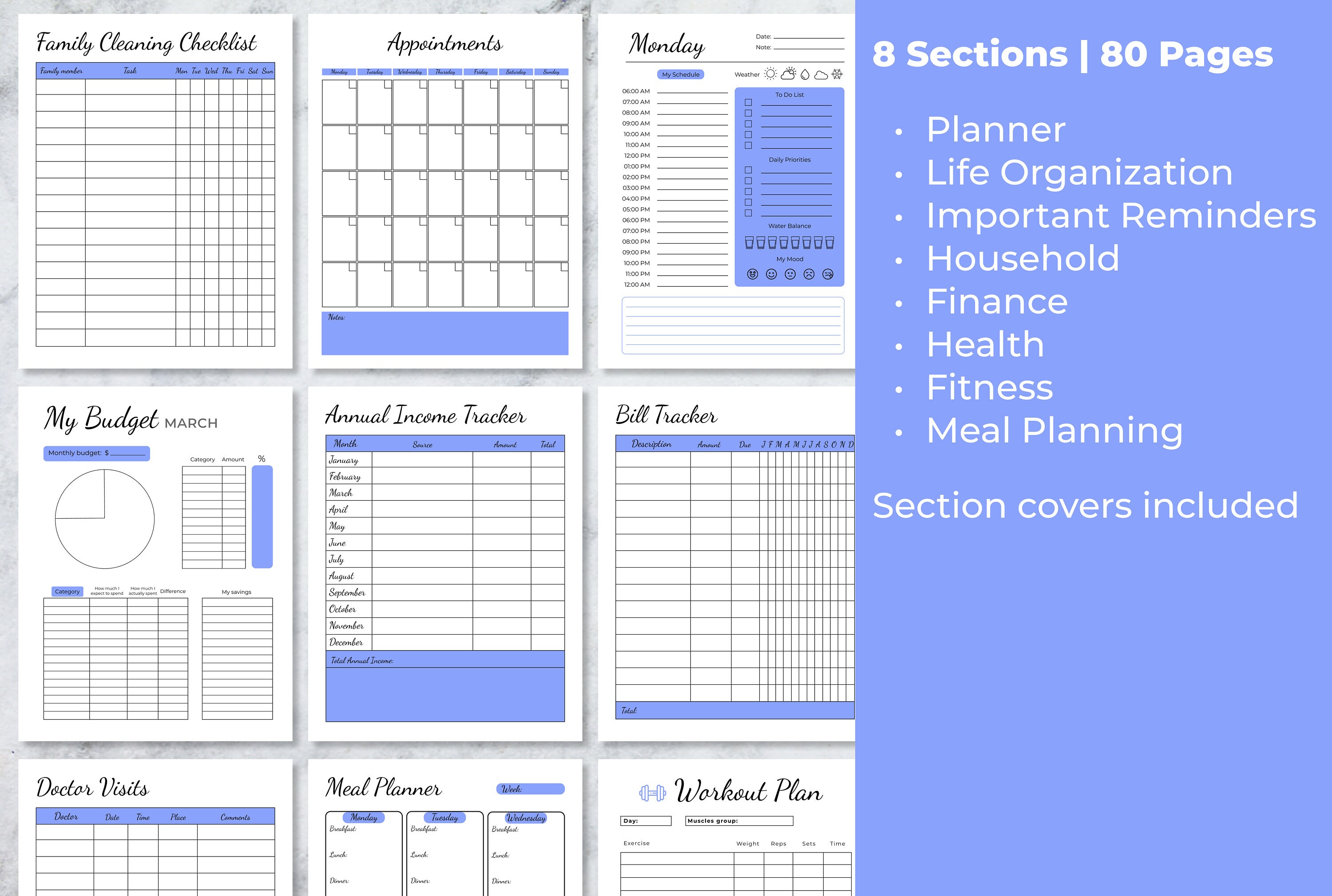 Paper Paper & Party Supplies adhd mom planner ADD ADHD planner bundle