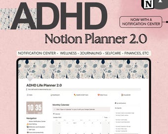 ADHD Notion Life Planner 2.0: All-in-One Digital Template (Digital Download)