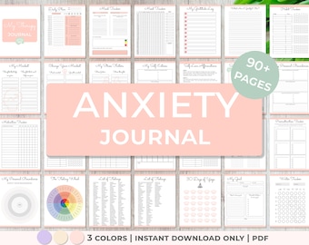 Journal de thérapie, Journal d’anxiété, Journal de santé mentale, Journal de bien-être, Journal d’anxiété, Planificateur de soins personnels, Journal DBT, Dépression