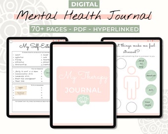 Digital Mental Health Journal Anxiety Journal Mood Journal Wellness Journal Depression Journal Self Care Planner Digital