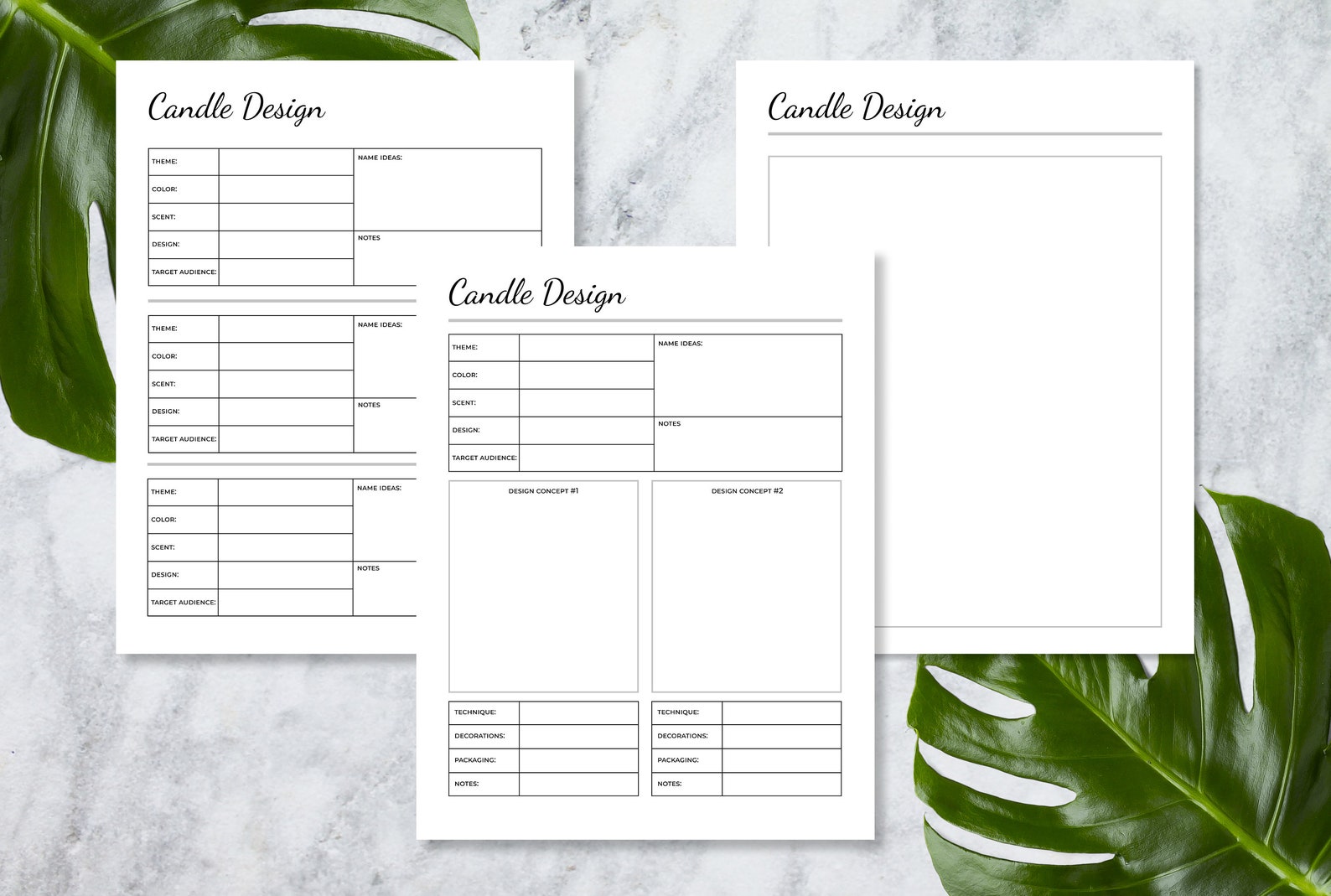 Candle Design Sheet Printable Candle Recipe Sheet Candle Business ...