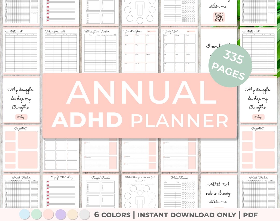 ADHD Planner Printable Undated, Overwhelm-free ADHD Planner for Adults ...