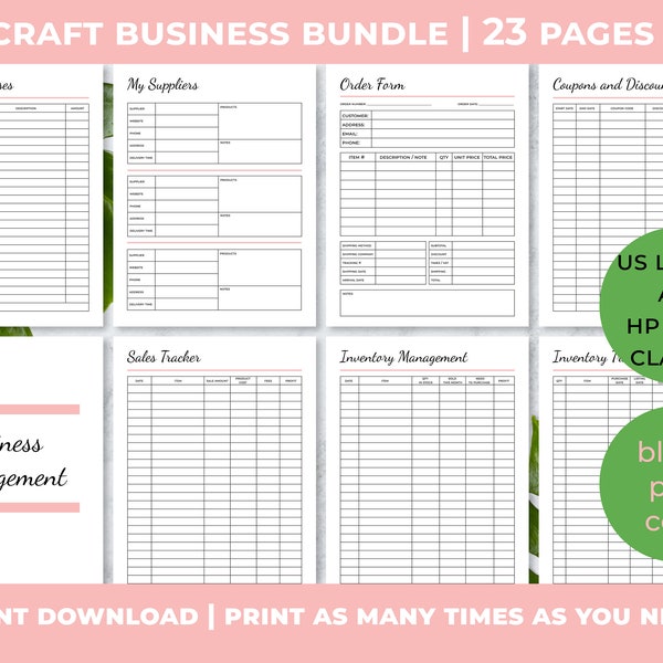 Business planner binder, Small Business Planner Bundle, Order Form Bundle