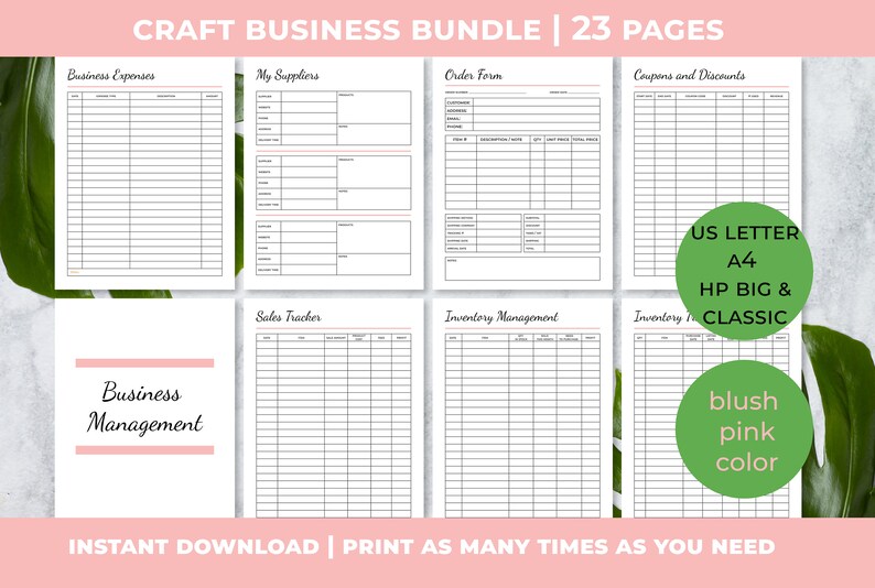 Business Planner Printable Craft Business Binder Small | Etsy