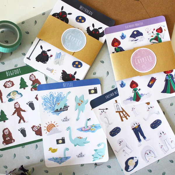 MEGA LISTING- Adorable Cryptid Glossy Vinyl Variety Sticker Collection ...