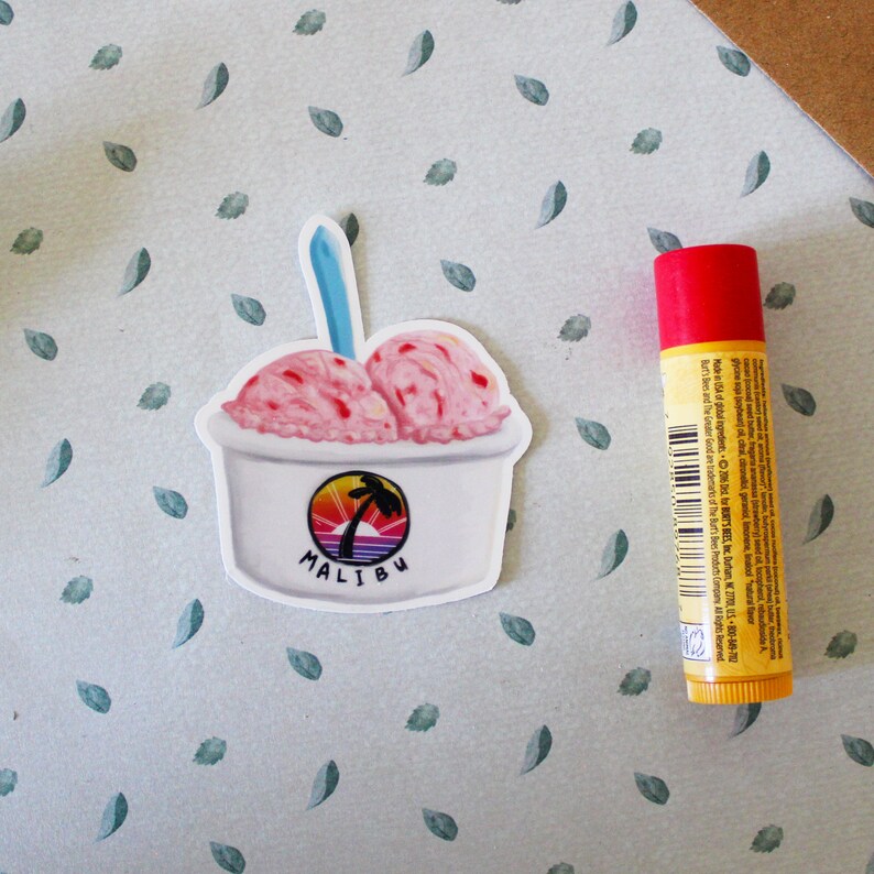 Malibu Strawberry Ice Cream Vinyl Sticker Etsy