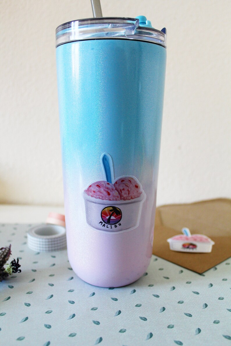 Malibu Strawberry Ice Cream Vinyl Sticker Etsy