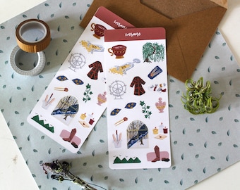 evermore Sticker Sheet - cottagecore bujo stickers - planner stickers
