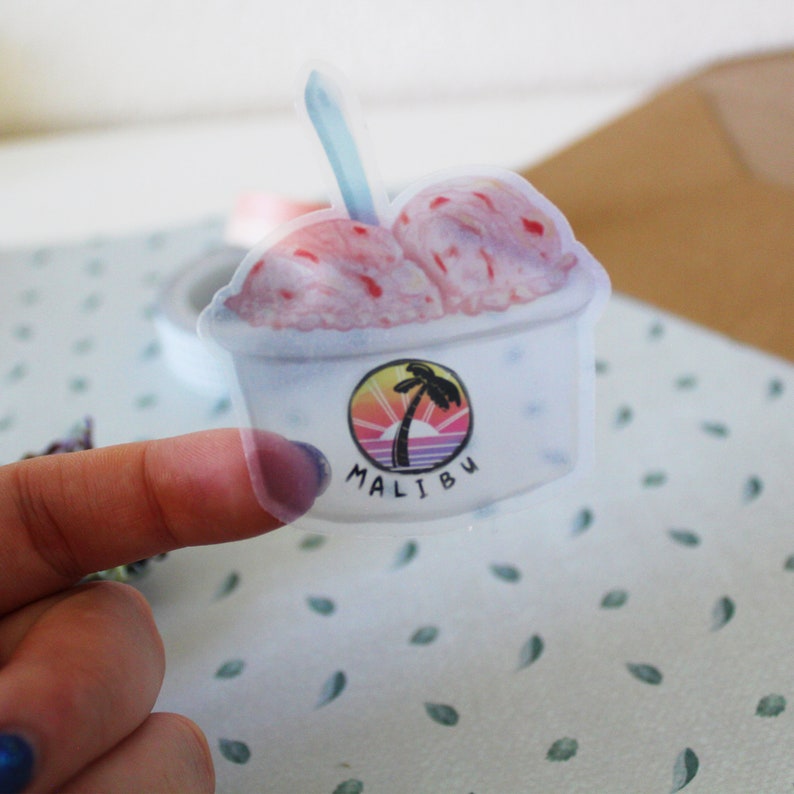 Malibu Strawberry Ice Cream Vinyl Sticker Etsy