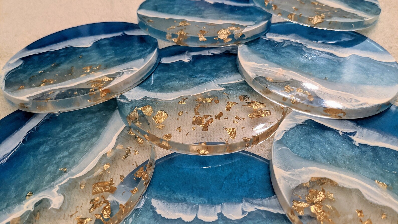Handmade Ocean Beach Coasters 4 Epoxy Resin Coasters Etsy