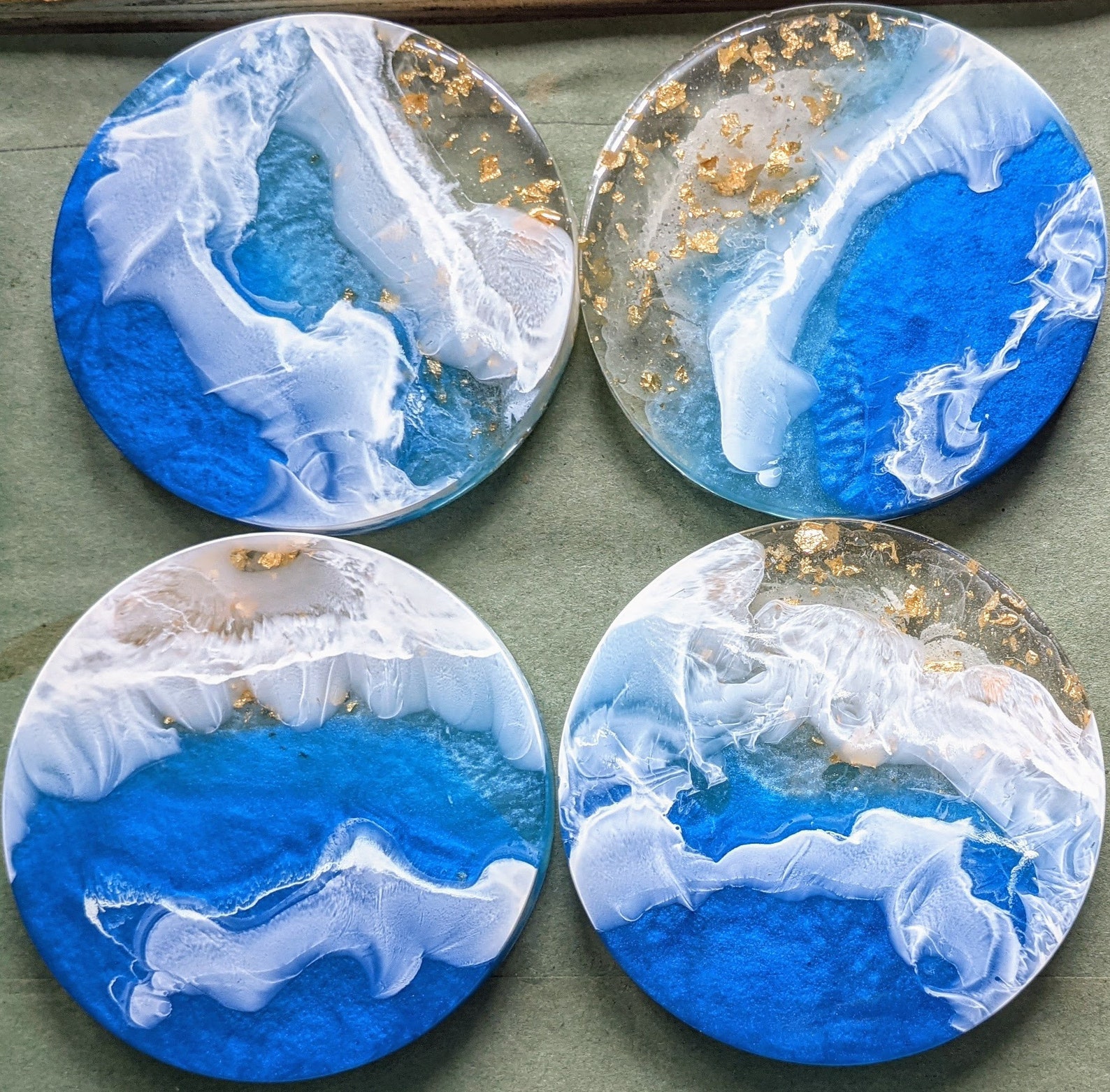 Handmade Ocean Beach Coasters 4 Epoxy Resin Coasters | Etsy