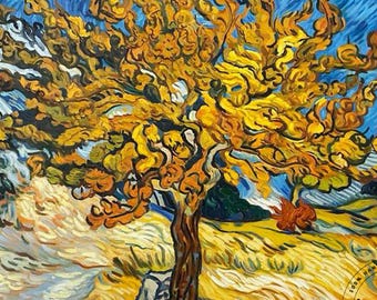 Hand Painted Van Gogh Oil Painting: The Mulberry Tree in Autumn