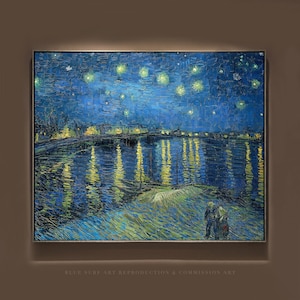 Starry Night Over the Rhône by Vincent van Gogh 1888 Hand-Painted Masterpiece Reproduction Customizable Canvas Sizes