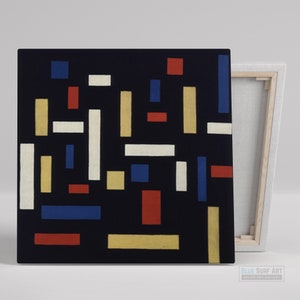 Hand Painted &#39;Composition VII&#39; Oil on Canvas - Abstract Art Reproduction