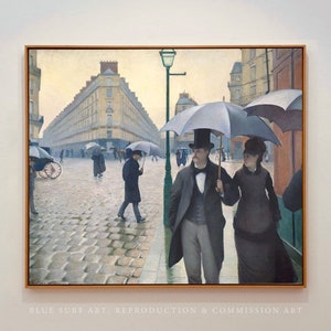 Paris, a Rainy Day Gustave Caillebotte 100% Hand Painted Oil Painting on Canvas, Paris Wall Art Masterpiece, Reproduction, Paris Street Art
