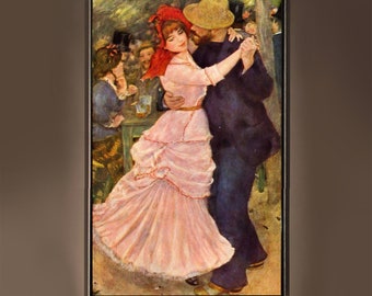 Dance at Bougival by Pierre Auguste Renoir Reproduction Canvas Room Decor Leonardo Wall Art Housewarming Gift Painting Dancing Art Painting