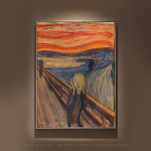 Hand Painted The Scream Edvard Munch Reproduction Canvas Art Living Room Wall Art Oil Painting Canvas Munch Famous painting Vertical Canvas