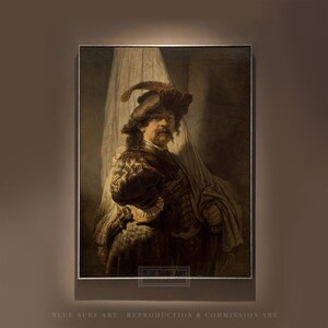 The Standard Bearer Rembrandt 1636 Reproduction Canvas Art  Rembrandt Living Room Wall Art Hand Painted Oil Painting Canvas Portrait Art