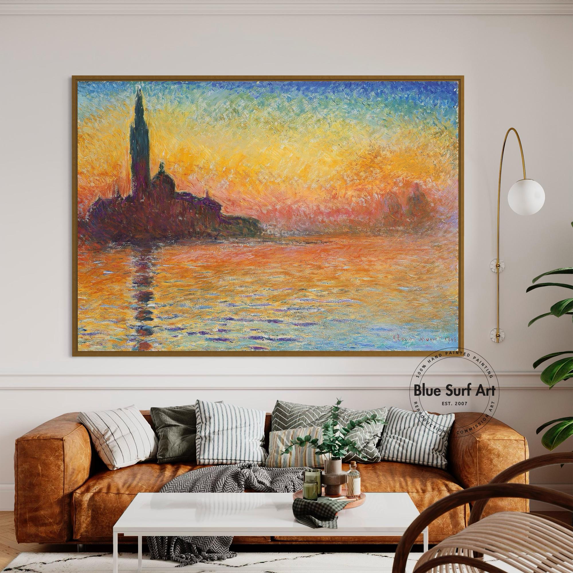 Hand-painted Monet San Giorgio Maggiore Oil Painting: Venice