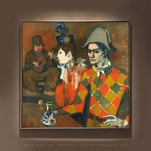 Hand Painted Picasso &quot;At the Lapin Agile&quot; Oil Canvas Art Reproduction