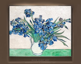 Hand Painted Van Gogh Irises Oil Painting Reproduction on Canvas