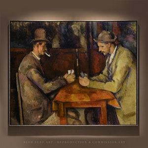 Los jugadores de cartas Pintura Paul Cézanne Reproducción Arte pintado a mano Pintura al óleo de Cézanne Regalo Lienzo Arte de pared para sala de estar Pintura de Cézanne