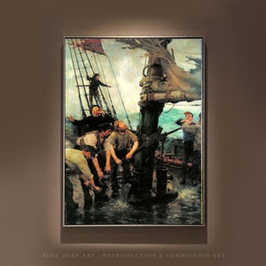 All Hands to the Pumps Painting Henry Scott Tuke 100% Hand Painted Reproduction Museum Quality Masterpiece Housewarming Gift Wall Art