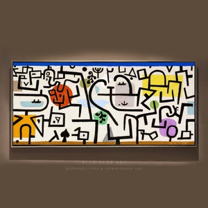 Paul Klee&#39;s Rich Port a travel picture, 1938 painting 100% Hand Painted Oil on Canvas, Oil Painting Reproduction Abstract Living Room Art