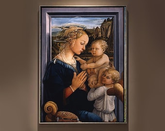 聖母子像：フラ・フィリッポ・リッピ様式、ルネサンス装飾 - Etsy 日本